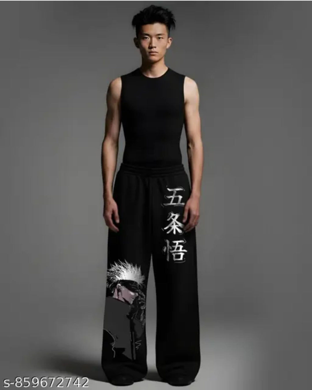 Lower for Men’s Black Baggy Fit Trousers Trendy Track Pant Boys Solid Loose Pants