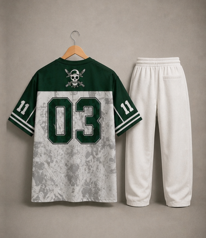 Roronoa Zoro Anime Co-Ord Set – Oversized Jersey & Premium Joggers